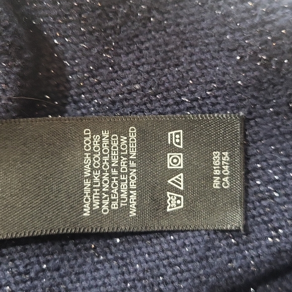 KENNETH COLE Navy Blue 3/4 Sleeve Crewneck Sweater - Picture 9 of 9